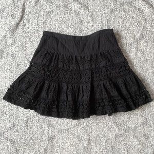 Love Shack Fancy Black Crochet skirt size 4
